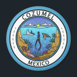 Aimant Cozumel Mexique Badge Scuba<br><div class="desc">Design vectoriel Cozumel. Une île mexicaine dans la mer des Caraïbes qui est un port d'escale de paquebots de croisière réputé pour sa plongée sous-marine.</div>