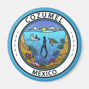 Aimant Cozumel Mexique Badge Scuba