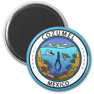 Aimant Cozumel Mexique Badge Scuba