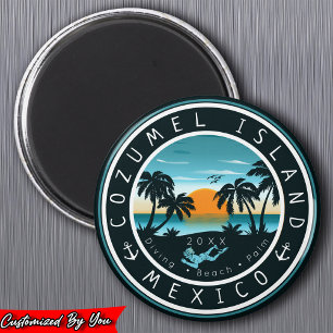 Aimant Cozumel Mexique Plongée Scuba Sunset Souvenir 80s