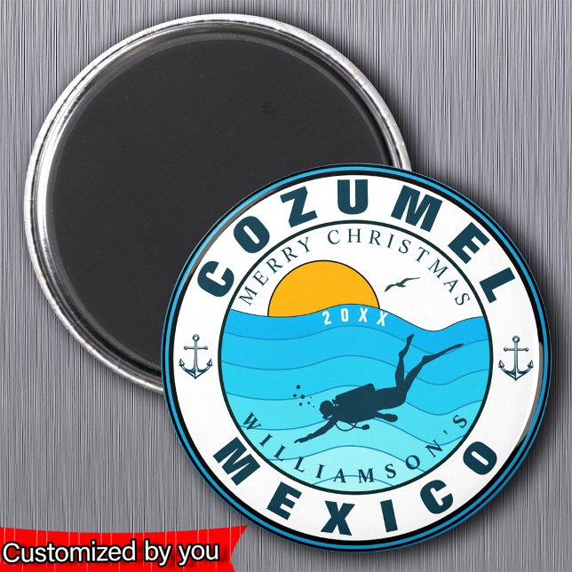 Aimant Cozumel Mexique Plongée Voyage Vacances Souvenir (Créateur téléchargé)