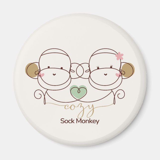 Aimant Cozy Sock Monkey (Devant)
