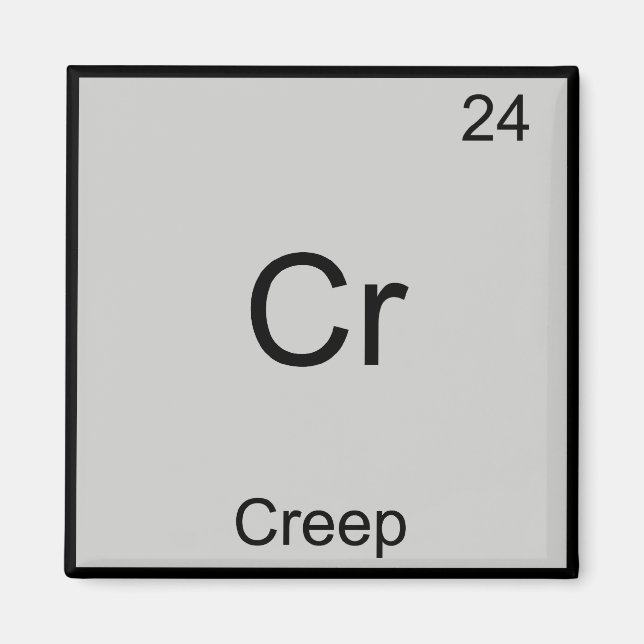Aimant Cr - Creep Funny Chimie Élément Symbole Tee (Devant)