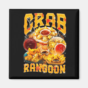 Aimant Crab Rangoon Mème Bootleg Style Rap 90s Vintage