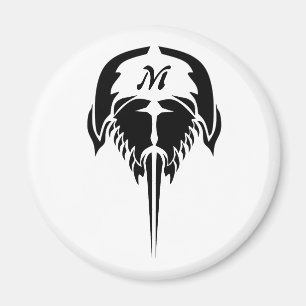 Aimant Crabe à fer à cheval dans le style tatouage tribal