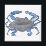 Aimant Crabe bleu<br><div class="desc">On trouve des crabes bleus partout dans l'Atlantique côtier. Ils se nourrissent de détritus et sont prisés pour leur viande savoureuse.</div>