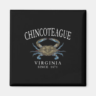 Aimant Crabe Bleu de Chincoteague Virginie Depuis 1671 Bl