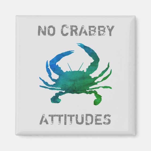 Aimant Crabe Bleu Nautique Pas De Crabby Attitudes (Devant)