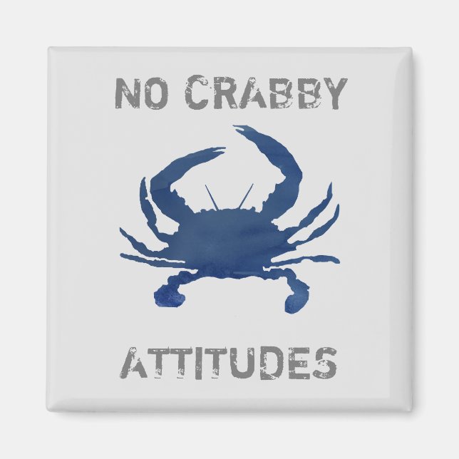 Aimant Crabe Bleu Nautique Pas De Crabby Attitudes (Devant)