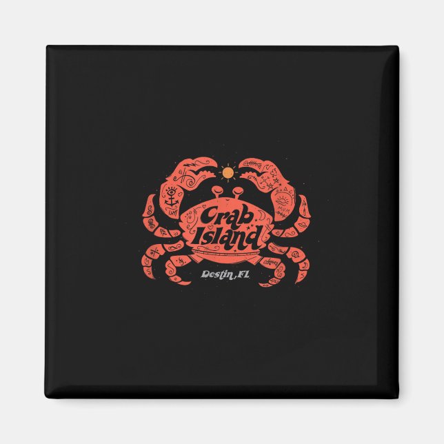 Aimant Crabe De L'Île Sandbar Hangout Destin Floride Fl C (Devant)