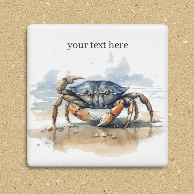 Aimant Crabe de plage à l'aquarelle, personnalisé (Créateur téléchargé)
