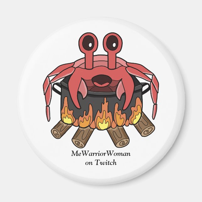 Aimant Crabe en pot, MeWarriorWoman sur Twitch (Devant)