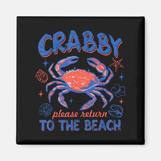 Aimant Crabe retour à la plage vacances d'été crabe (Devant)