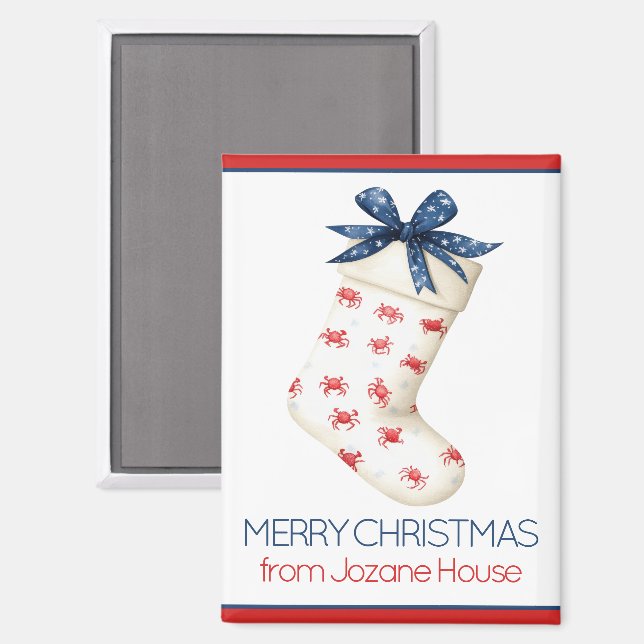 Aimant Crabe rouge côtier Prise de Noël (Recto/Verso)