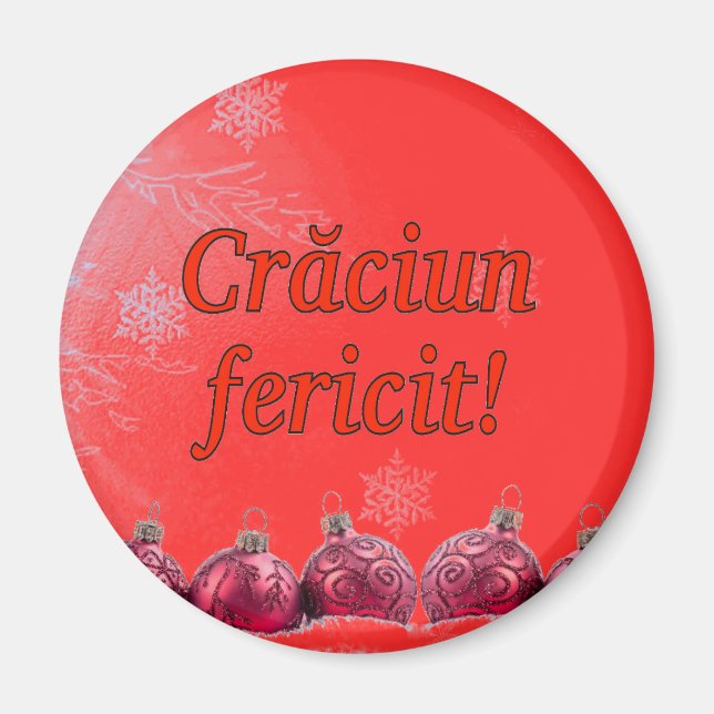 Aimant Crăciun fericit ! Joyeux Noël en roumain rf (Devant)