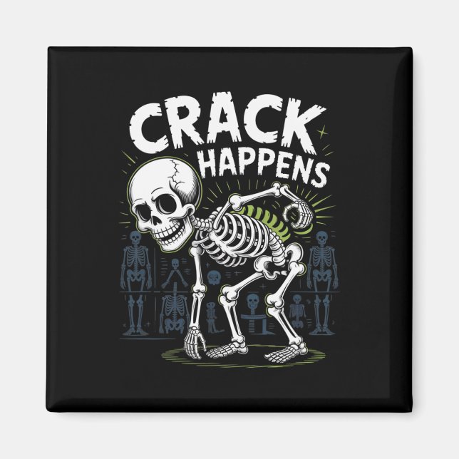 Aimant Crack se produit drôle Osteopath épine Halloween (Devant)