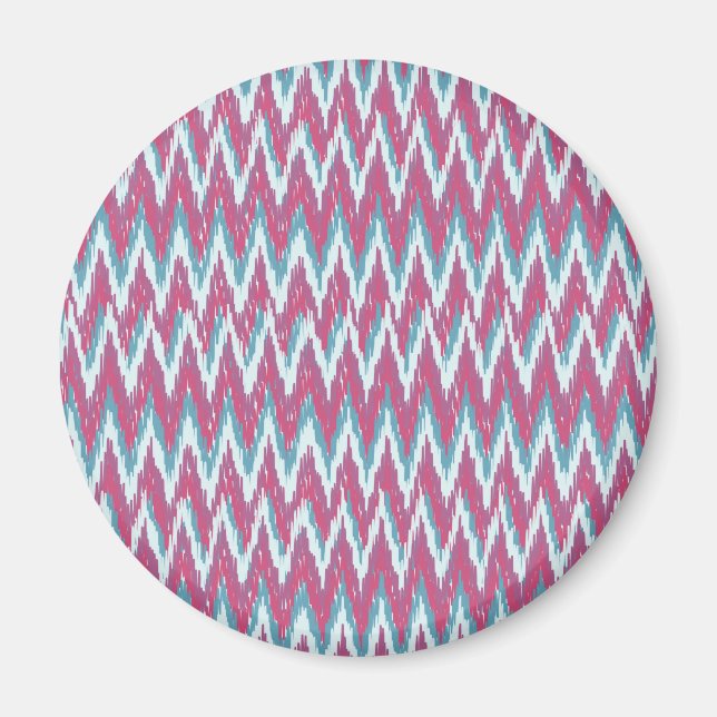 Aimant Cranberry et Turquoise Motif iKat ZigZag (Devant)