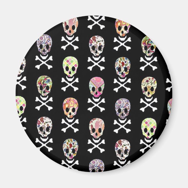 Aimant Crâne à calbones de la fête des morts mexicaine (Devant)