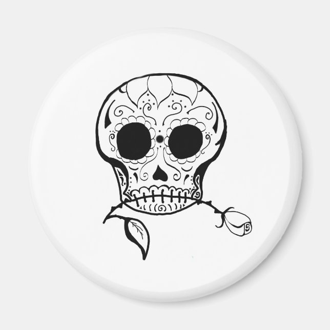 Aimant Crâne à sucre Día de los Muertos (Devant)