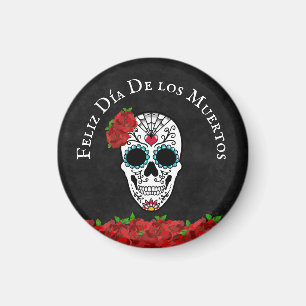 Aimant Crâne à sucre Feliz Dia De Los Muertos