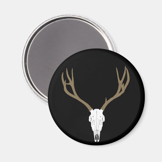 Aimant Crâne de cerf mulet personnalisable (Recto/Verso)
