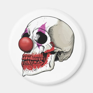 Aimant Crâne de Clown Rieur - Destin Jusqu'à la Mort