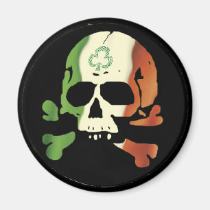 Aimant crâne de drapeau irlandais