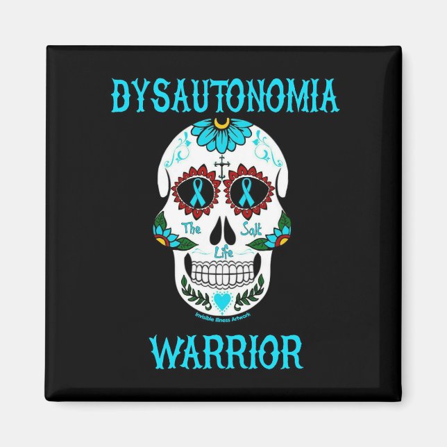 Aimant Crâne de guerrier/sucre...Dysautonomia (Devant)