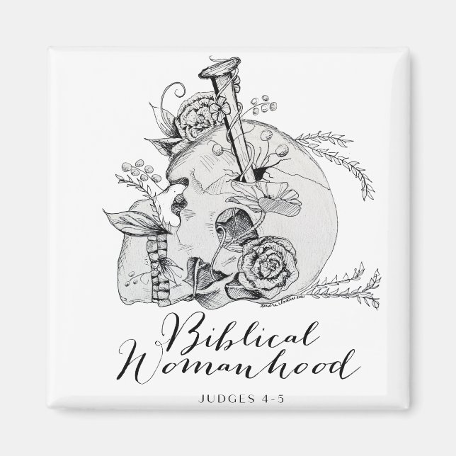 Aimant Crâne de la femme biblique - Jael et la Tente Peg (Devant)