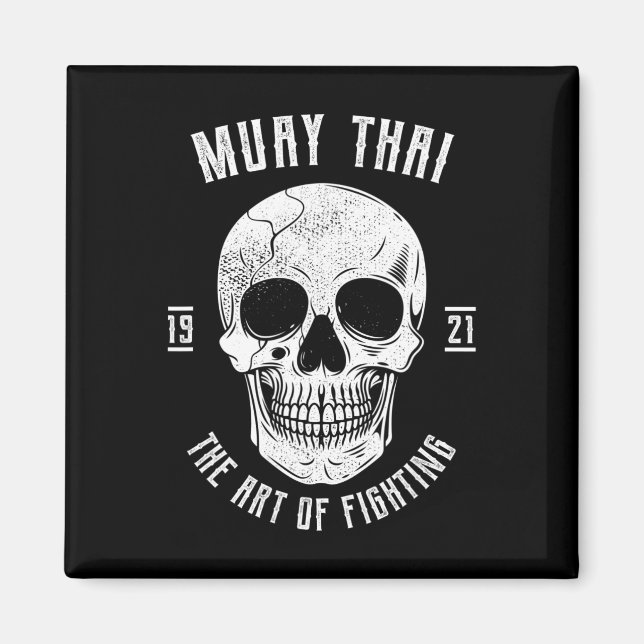 Aimant Crâne de Muay Thai - Boxe thaïlandaise et kickboxi (Devant)