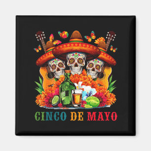Aimant Crâne de sucre cinco de mayo fête mexicaine