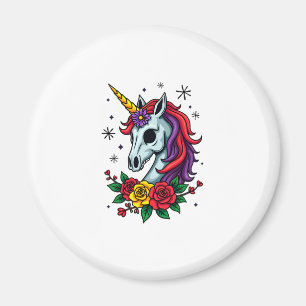 Aimant Crâne de sucre de licorne Art mexicain, T-Shirt de