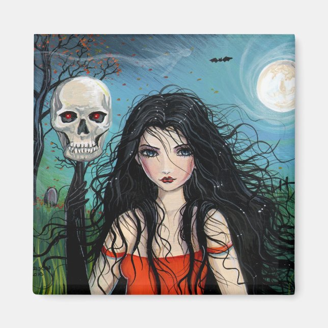 Aimant Crâne de Vampire Halloween (Devant)