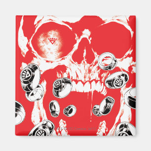 Aimant Crâne et anneaux - Rouge