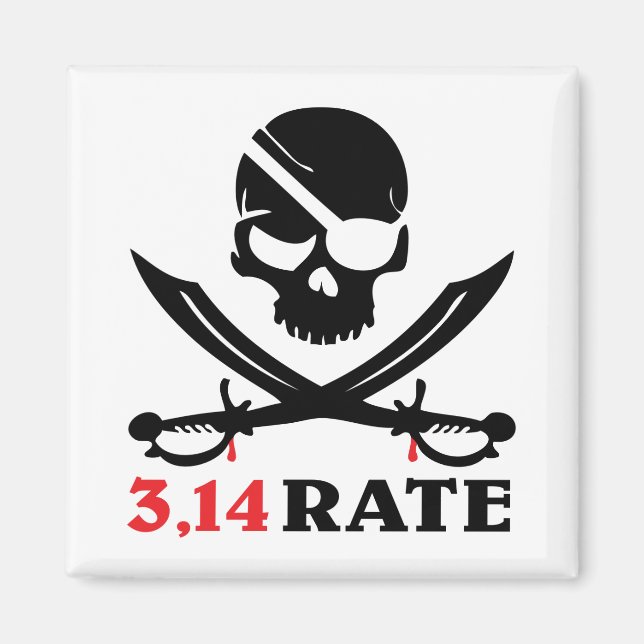 Aimant Crâne et sabres pirates (Devant)