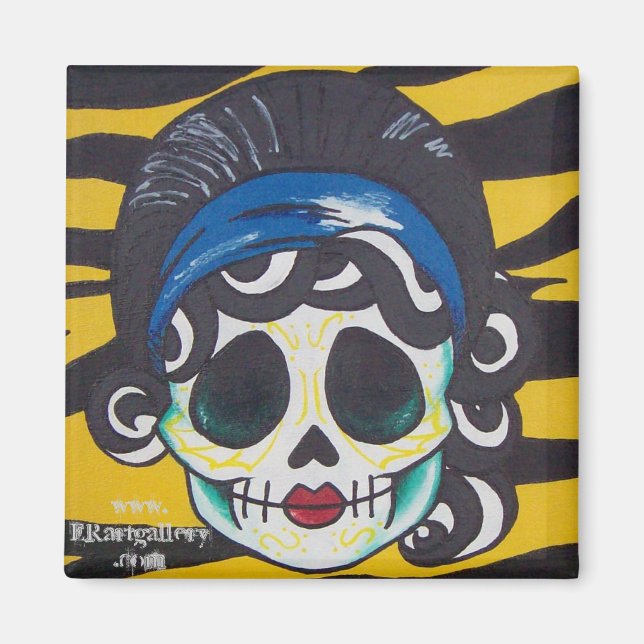 Aimant crâne féminin (Devant)