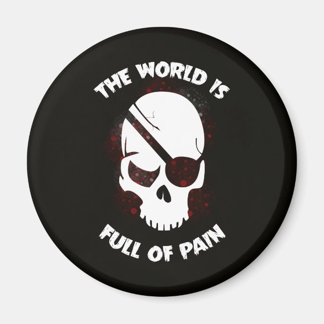 Aimant Crâne Halloween noir foncé (Devant)