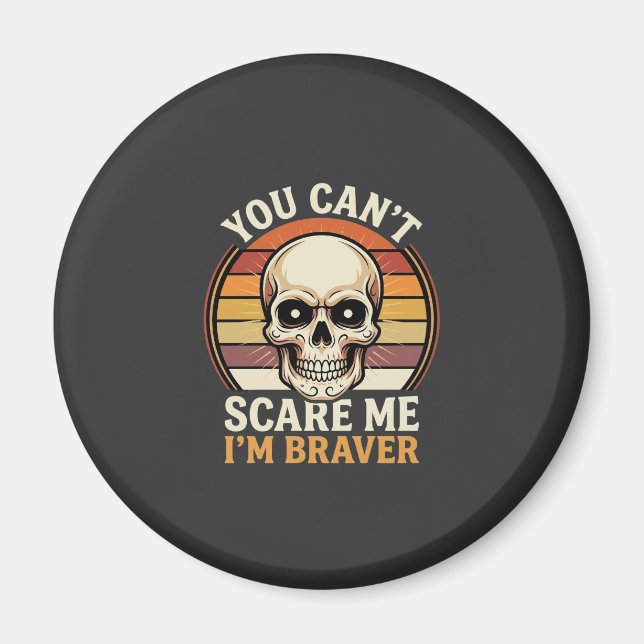Aimant Crâne Halloween plus courageux Design Horreur Rétr (Devant)