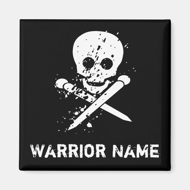 Aimant crâne noir personnalisé HA (Devant)