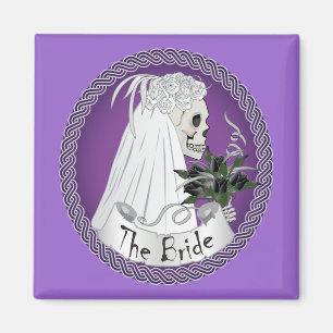 Aimant Crâne nuptiale - violet