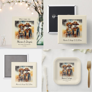 Aimant Crâne sucre, chérie, personnalisé