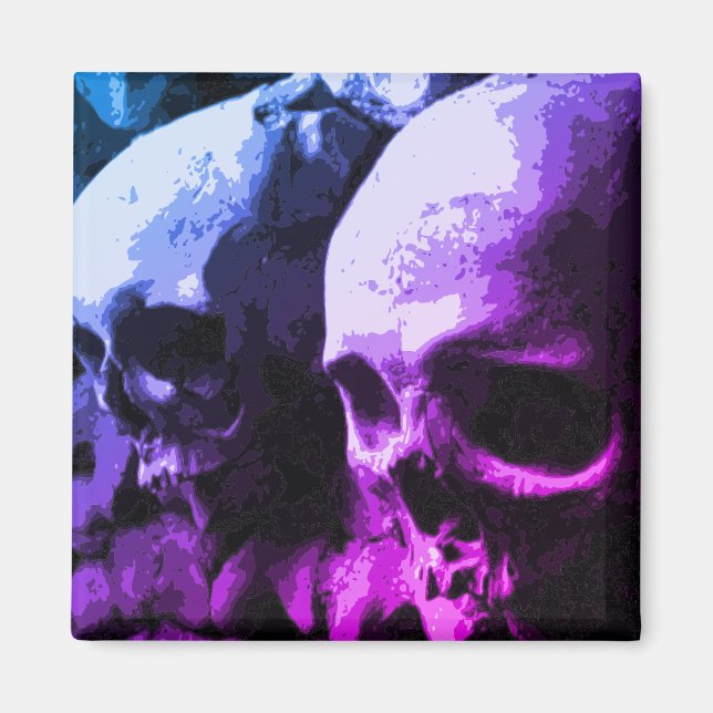 Aimant crâne violet/bleu (Devant)