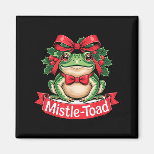 Aimant Crapaud de gui drôle de crapaud de Noël Pun