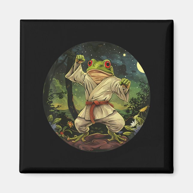 Aimant Crapaud de Jiu-Jitsu Kickboxing Forêt Taekwondo Gr (Devant)