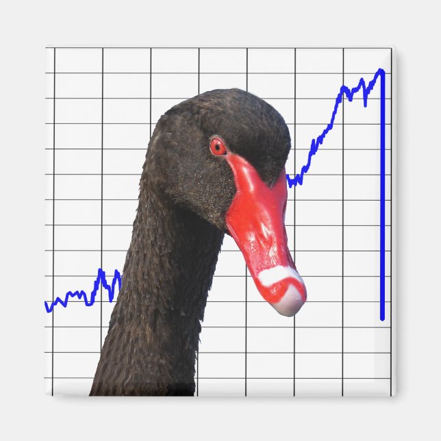 Aimant Crash du marché du cygne noir (Devant)