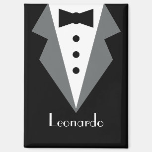 Aimant Cravate noire Tuxedo personnalisée