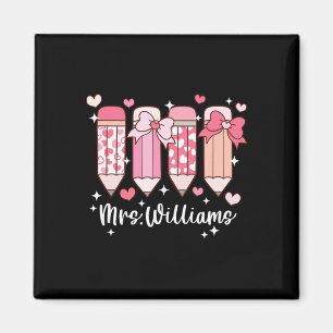 Aimant Crayon de la Saint-Valentin pour l'enseignante Mme