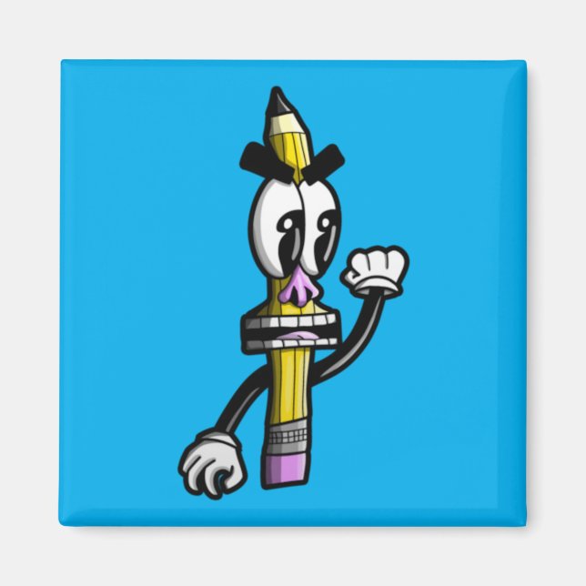 Aimant Crayon en colère corps entier (Devant)