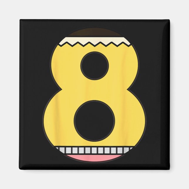 Aimant Crayon numéro 8 Retour à l'école 8e anniversaire H (Devant)