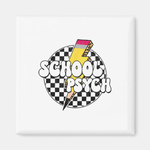 Aimant Crayon Psychologue Scolaire À Carreaux Éclair
